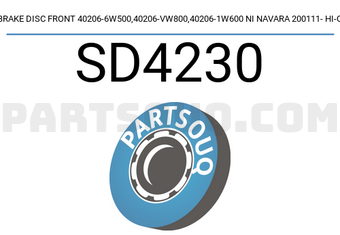 Hi-Q SD4230 BRAKE DISC FRONT 40206-6W500,40206-VW800,40206-1W600 NI NAVARA 200111- HI-Q
