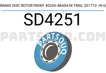 Hi-Q SD4251 BRAKE DISC ROTOR FRONT 40206-4BA0A NI TRAIL 201712- HI-Q