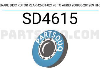 Hi-Q SD4615 BRAKE DISC ROTOR REAR 42431-02170 TO AURIS 200905-201209 HI-Q