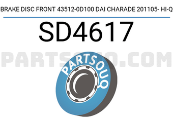 Hi-Q SD4617 BRAKE DISC FRONT 43512-0D100 DAI CHARADE 201105- HI-Q