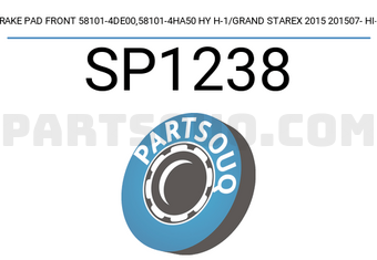 Hi-Q SP1238 BRAKE PAD FRONT 58101-4DE00,58101-4HA50 HY H-1/GRAND STAREX 2015 201507- HI-Q