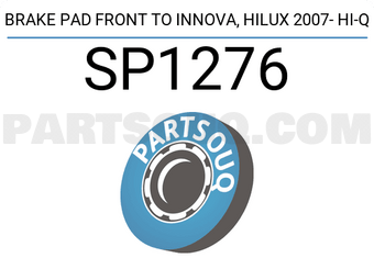Hi-Q SP1276 BRAKE PAD FRONT TO INNOVA, HILUX 2007- Hi-Q