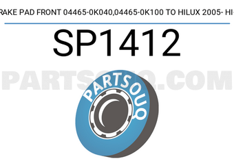 Hi-Q SP1412 BRAKE PAD FRONT 04465-0K040,04465-0K100 TO HILUX 2005- HI-Q