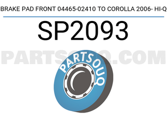 Hi-Q SP2093 BRAKE PAD FRONT 04465-02410 TO COROLLA 2006- HI-Q