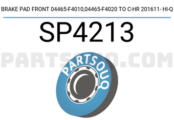Hi-Q SP4213 BRAKE PAD FRONT 04465-F4010,04465-F4020 TO C-HR 201611- HI-Q