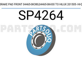 Hi-Q SP4264 BRAKE PAD FRONT 04465-0K380,04465-0K430 TO HILUX 201505- HI-Q