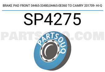 Hi-Q SP4275 BRAKE PAD FRONT 04465-33480,04465-0E060 TO CAMRY 201709- HI-Q