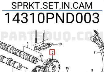 Honda 14310PND003 SPRKT.SET,IN.CAM
