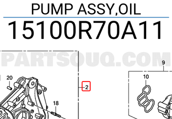 Honda 15100R70A11 PUMP ASSY,OIL