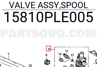 Honda 15810PLE005 VALVE ASSY,SPOOL