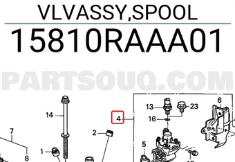 Honda 15810RAAA01 VLVASSY,SPOOL