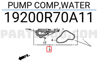 Honda 19200R70A11 PUMP COMP,WATER