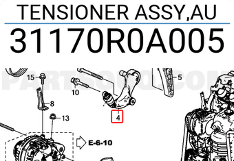 Honda 31170R0A005 TENSIONER ASSY,AU