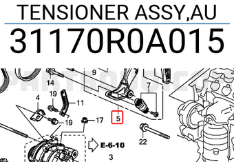 Honda 31170R0A015 TENSIONER ASSY,AU