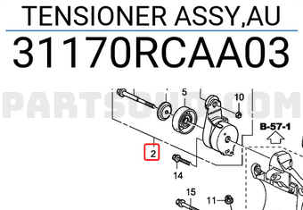 Honda 31170RCAA03 TENSIONER ASSY,AU