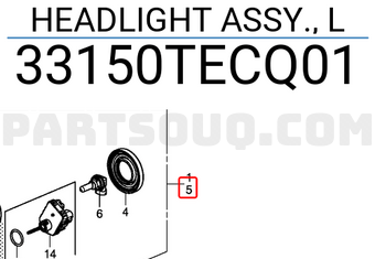 Honda 33150TECQ01 HEADLIGHT ASSY., L