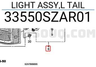 Honda 33550SZAR01 LIGHT ASSY,L TAIL