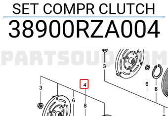 Honda 38900RZA004 SET COMPR CLUTCH