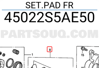 Honda 45022S5AE50 SET.PAD FR