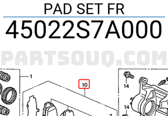 Honda 45022S7A000 PAD SET FR