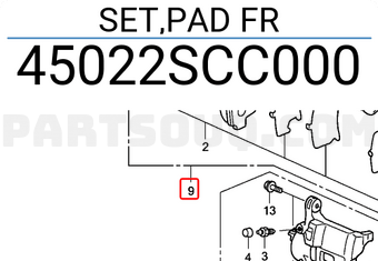 Honda 45022SCC000 SET,PAD FR