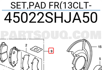Honda 45022SHJA50 SET,PAD FR(13CLT