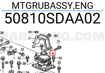 Honda 50810SDAA02 MTGRUBASSY,ENG