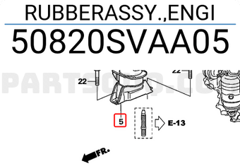 Honda 50820SVAA05 RUBBERASSY.,ENGI