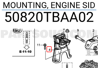 Honda 50820TBAA02 MOUNTING, ENGINE SID