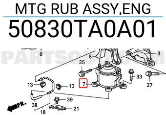 Honda 50830TA0A01 MTG RUB ASSY,ENG