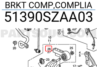 Honda 51390SZAA03 BRKT COMP,COMPLIA