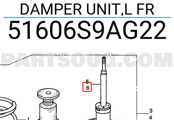 Honda 51606S9AG22 DAMPER UNIT,L FR
