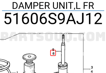 Honda 51606S9AJ12 DAMPER UNIT,L FR