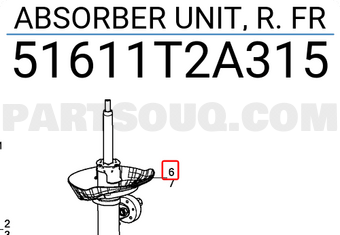 Honda 51611T2A315 ABSORBER UNIT, R. FR