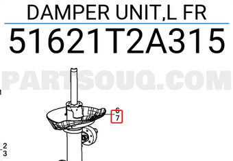 Honda 51621T2A315 DAMPER UNIT,L FR