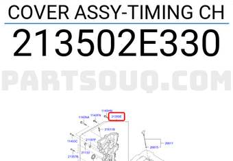 Hyundai / KIA 213502E330 COVER ASSY-TIMING CH