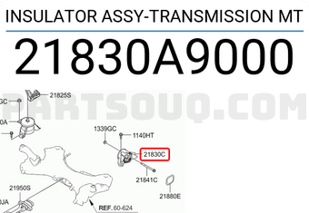 Hyundai / KIA 21830A9000 INSULATOR ASSY-TRANSMISSION MT