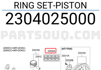 Hyundai / KIA 2304025000 RING SET-PISTON