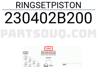 Hyundai / KIA 230402B200 RINGSETPISTON