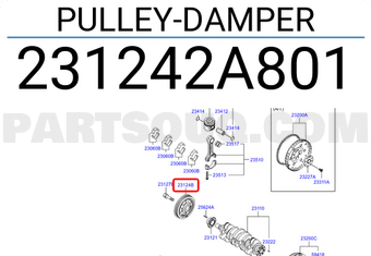 Hyundai / KIA 231242A801 PULLEY-DAMPER