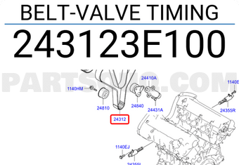Hyundai / KIA 243123E100 BELT-VALVE TIMING