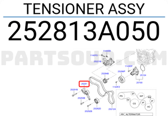 Hyundai / KIA 252813A050 TENSIONER ASSY