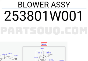 Hyundai / KIA 253801W001 BLOWER ASSY