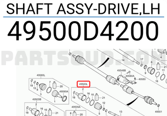 Hyundai / KIA 49500D4200 SHAFT ASSY-DRIVE,LH