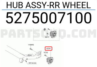 Hyundai / KIA 5275007100 HUB ASSY-RR WHEEL