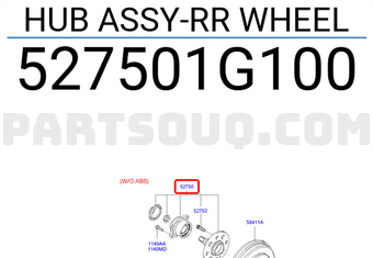 Hyundai / KIA 527501G100 HUB ASSY-RR WHEEL
