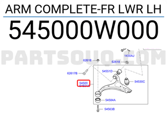 Hyundai / KIA 545000W000 ARM COMPLETE-FR LWR LH