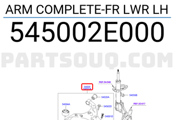 Hyundai / KIA 545002E000 ARM COMPLETE-FR LWR LH