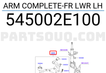 Hyundai / KIA 545002E100 ARM COMPLETE-FR LWR LH