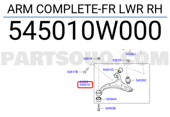 Hyundai / KIA 545010W000 ARM COMPLETE-FR LWR RH